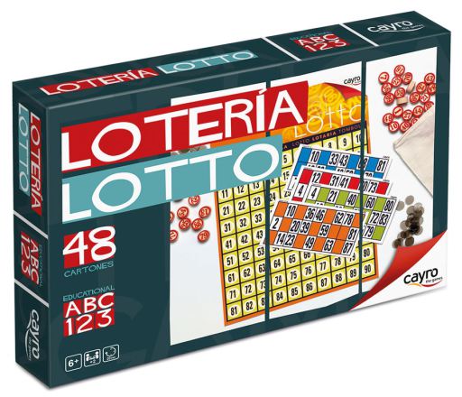 Lotto com 48 cartões com fichas em madeira