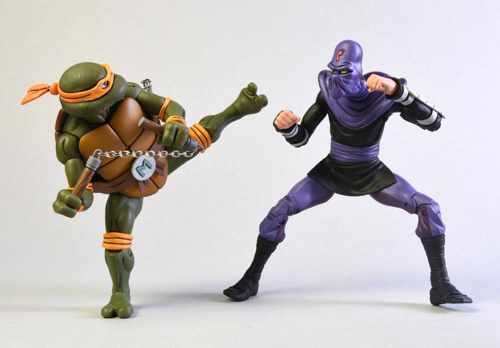 Teenage Mutant Ninja Turtles AF 2-Pack Michelangelo vs Foot Soldier 18 cm