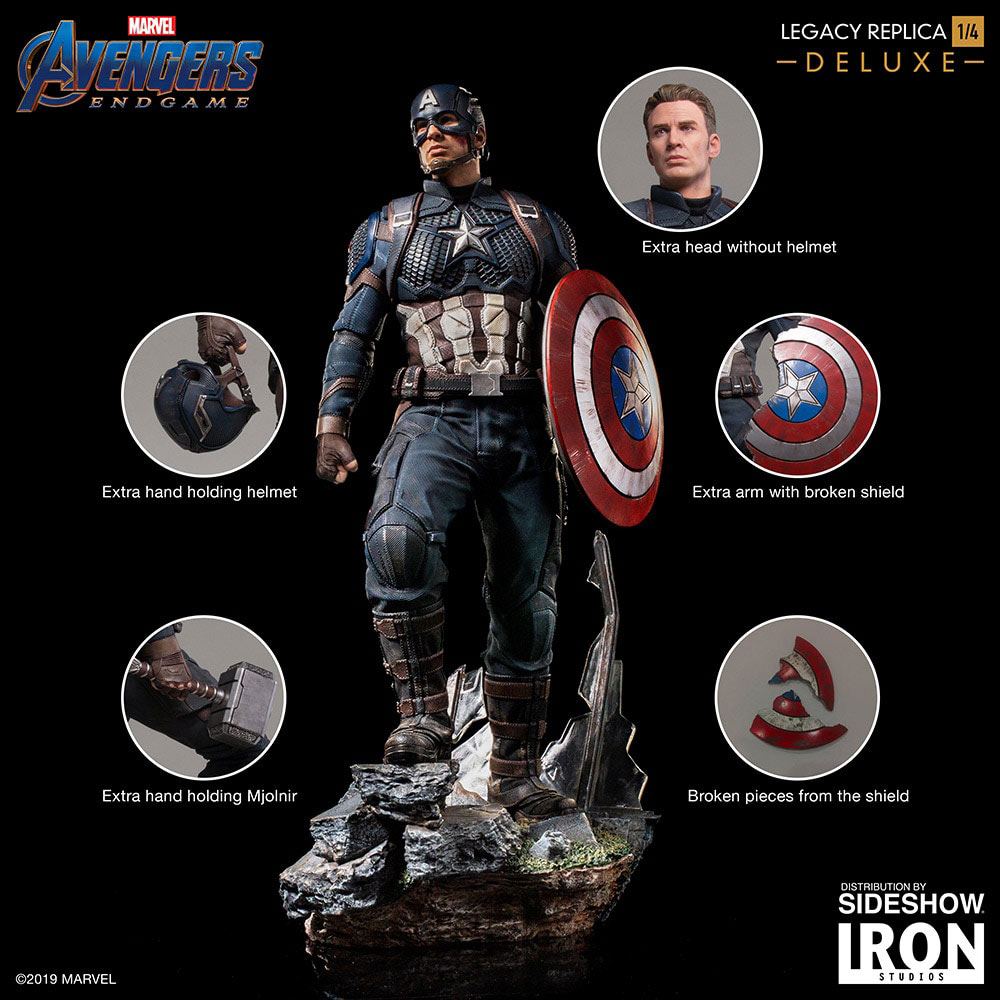 Avengers: Endgame Legacy Replica Statue 1/4 Captain America Deluxe Version 