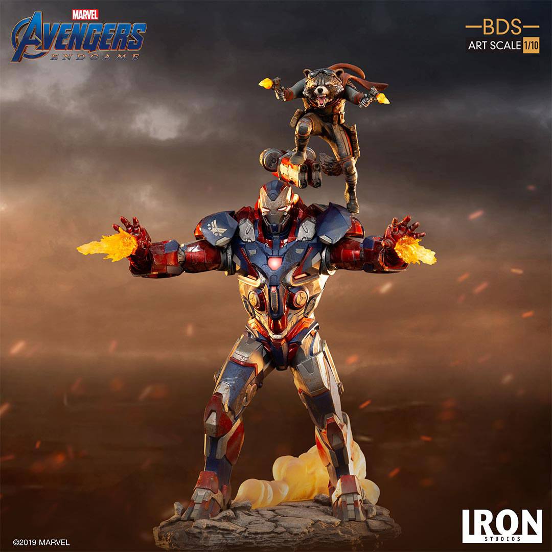 Avengers: Endgame BDS Art Scale Statue 1/10 Iron Patriot & Rocket 28 cm