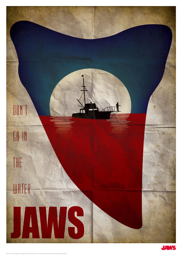 Jaws Art Print Don't go in the Water 42 x 30 cm