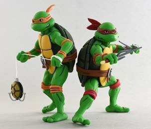 Teenage Mutant Ninja Turtles Action Fig 2-Pack Michelangelo & Raphael 18 cm