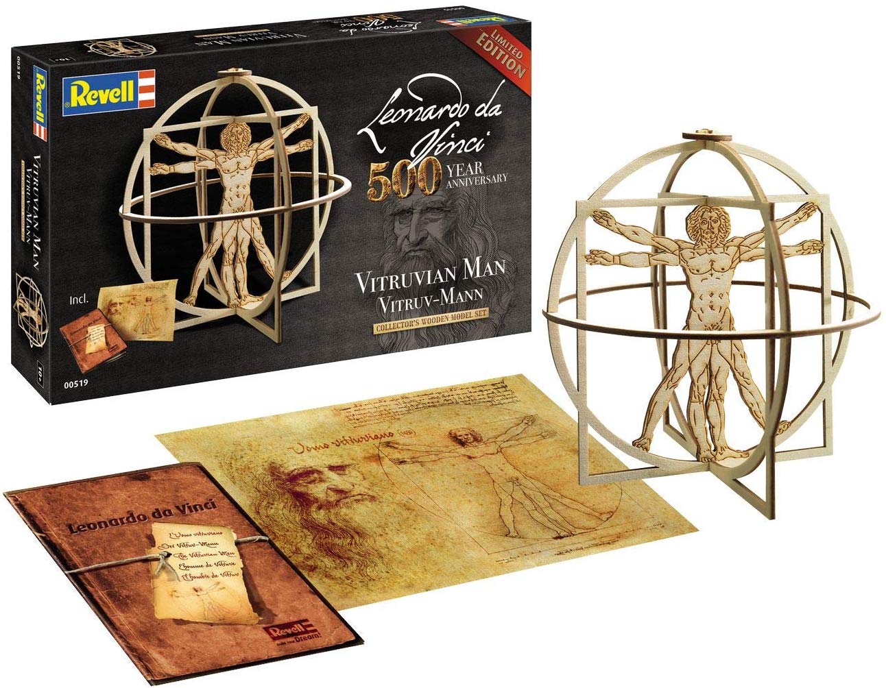 Leonardo Da Vinci - Vitruvian Man Limited Edition 500 Year Anniv. 29 cm