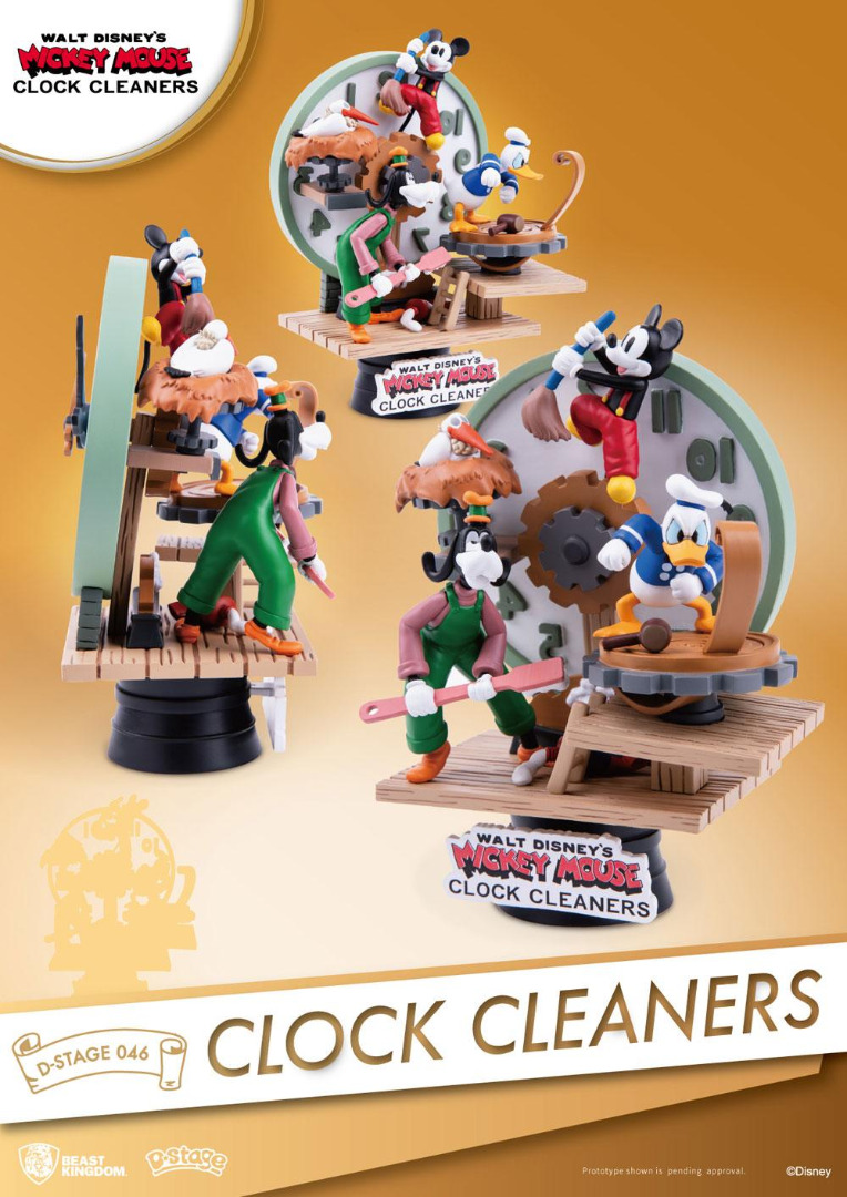 Disney Mickey Mouse D-Stage PVC Diorama Clock Cleaners 15 cm