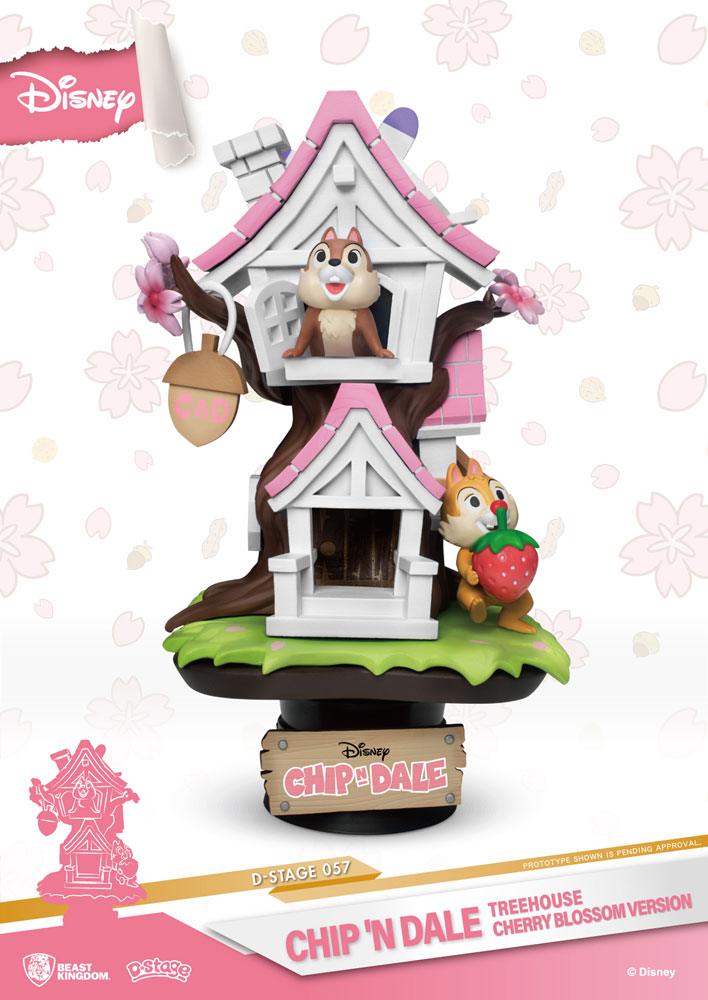 Disney D-Stage PVC Diorama Chip 'n Dale Tree House Cherry Blossom Ver 16 cm