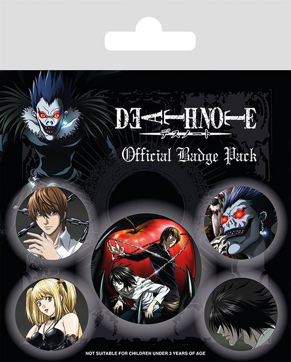 Conjunto de 5 Pins/Pin Badges Death Note 5-Pack Characters