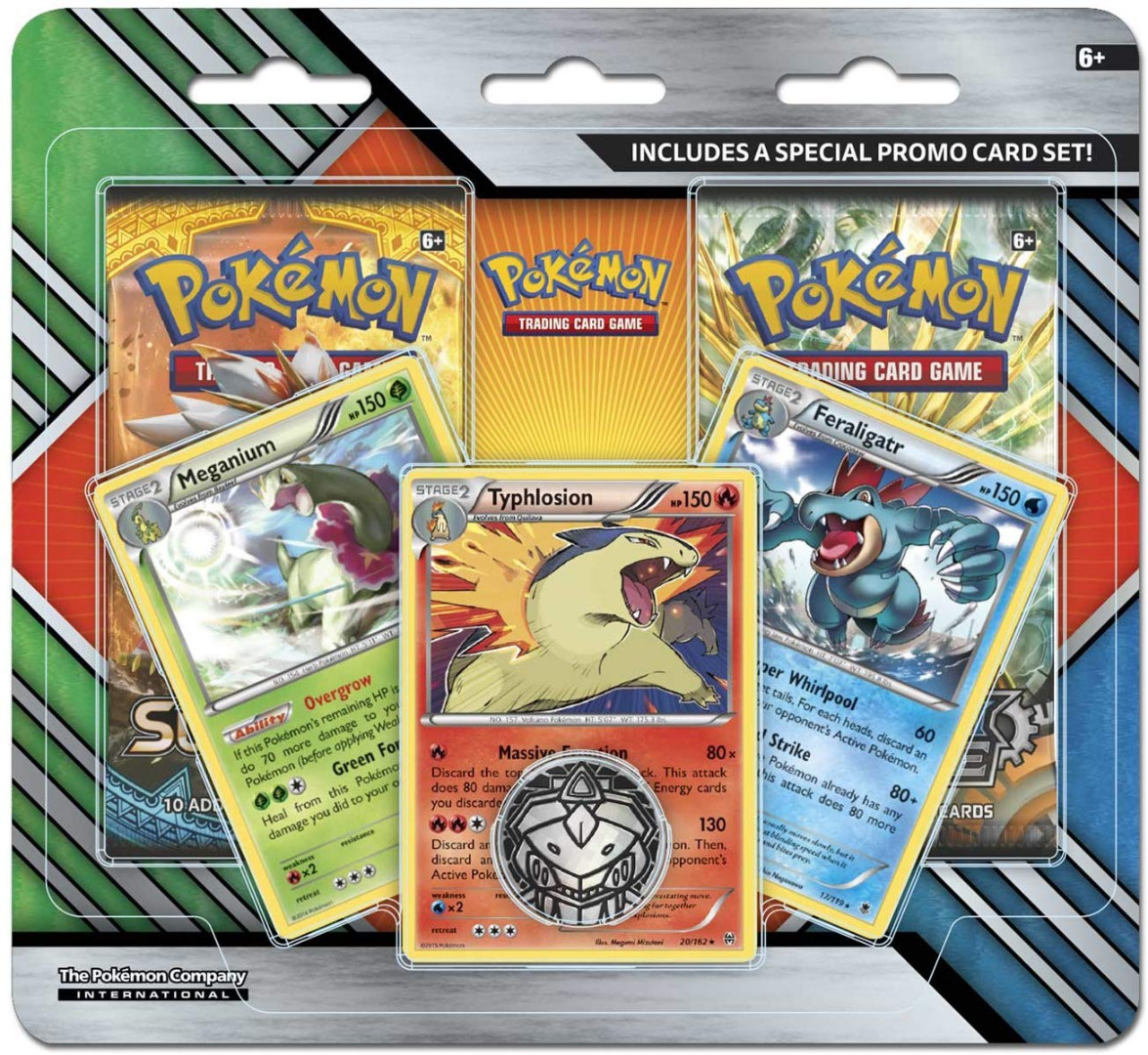Pokémon Enhanced Pack 2 Boosters + 3 Cartas Metalizadas + 1 Moeda Eng