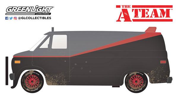 A-Team Diecast Model 1/24 1983 GMC Vandura Weathered Ver. with Bullet Holes