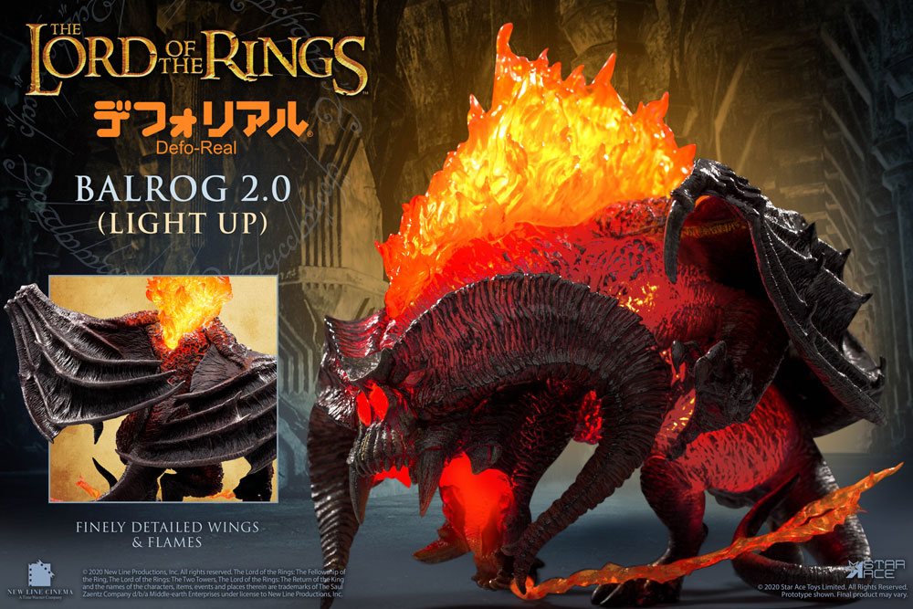 Lord of the Rings Defo-Real Series Soft Vinyl Light-Up Figure Balrog 15 cm