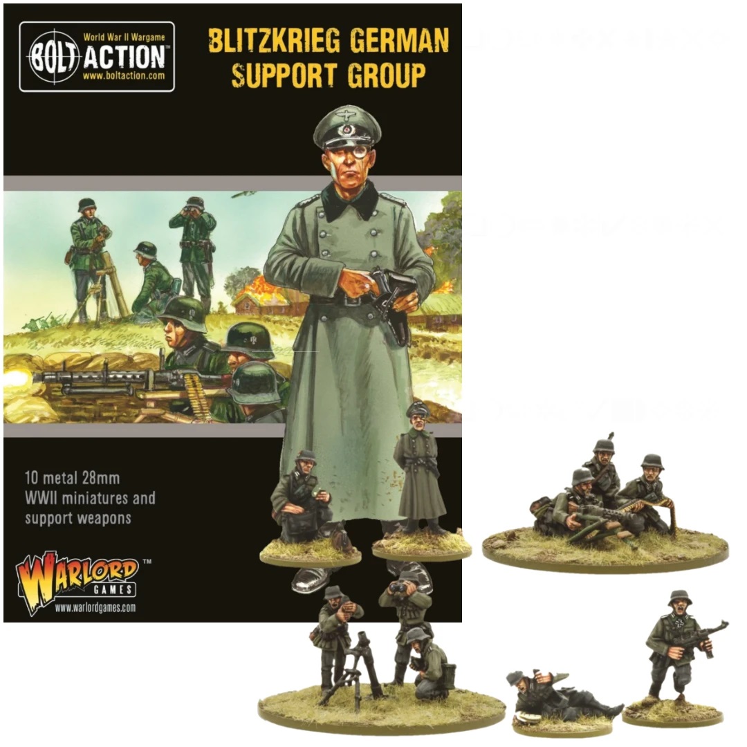 Bolt Action 2 Blitzkrieg German Support Group (HQ, Mortar & MMG) English