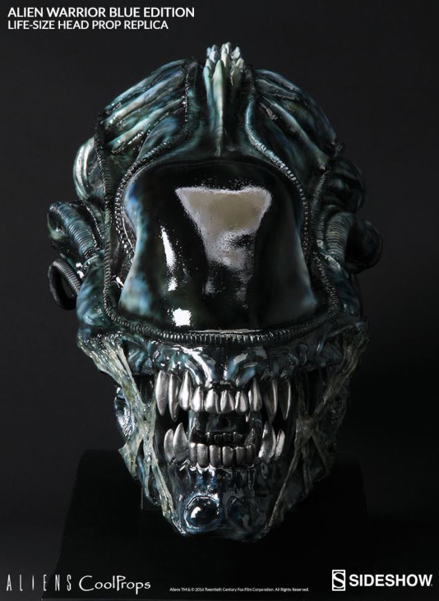 Aliens Replica 1/1 Alien Warrior Head Blue Edition 45 cm