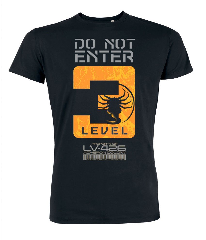 T-Shirt Alien Do Not Enter Level 3 Tamanho L