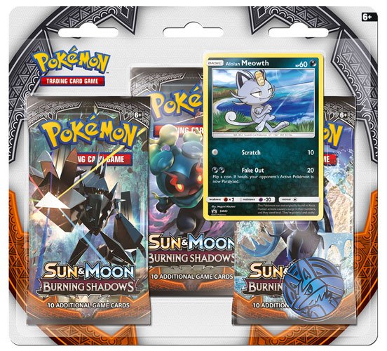 Pokemon Sun and Moon 3 Burning Shadows 3 Pack Blister Display (24) English