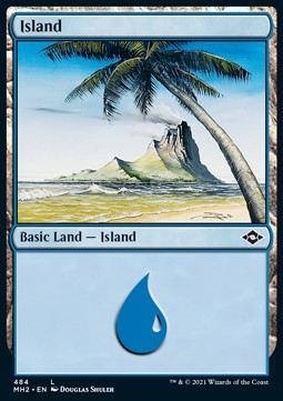 Single Magic The Gathering Island (V.3) (MH2-484) Foil - English