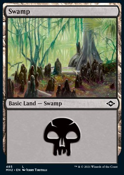 Single Magic The Gathering Swamp (V.1) (MH2-485) Foil - English