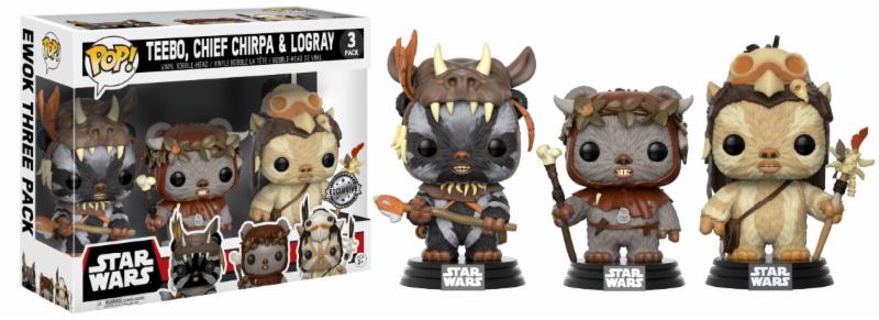 Pop! Movies: Star Wars - Teebo Chirpa Logray Bobble 3-Pack Limited Edition 