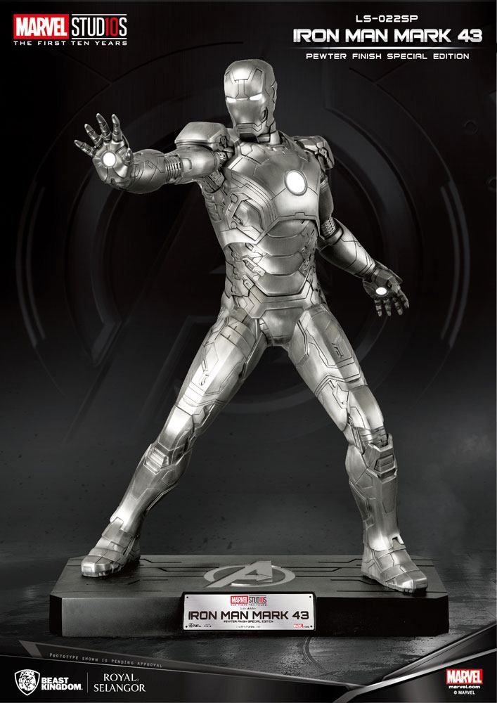 Marvel Life-Size Statue Iron Man Mark 43 Pewter Finish Special Edit. 203 cm