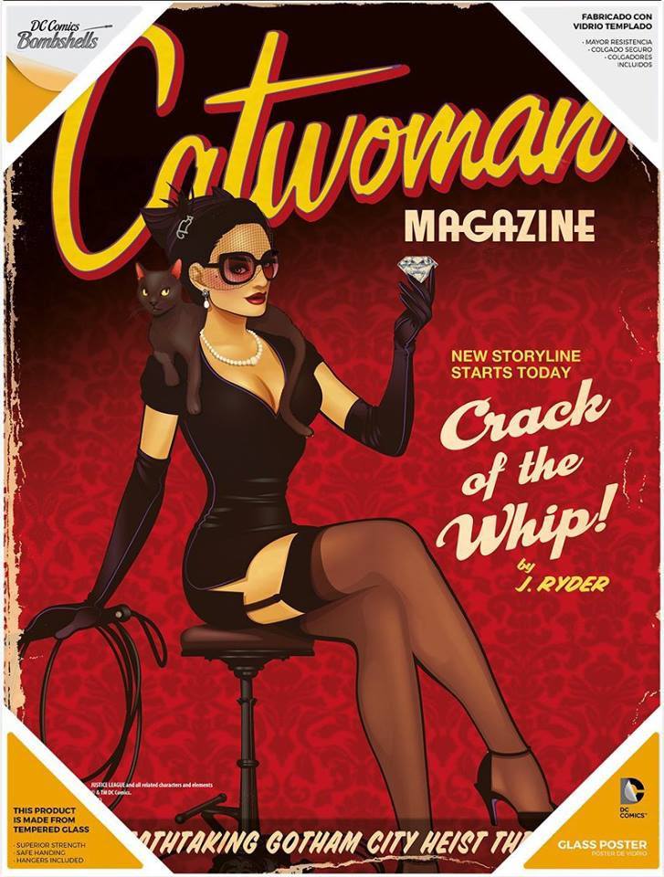 DC Comics Bombshells Glass Poster Catwoman 30 x 40 cm