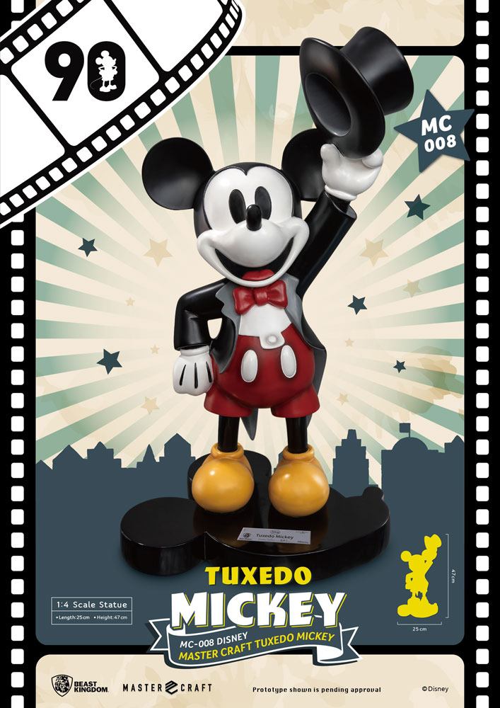 Mickey Mouse Master Craft Statue 1/4 Tuxedo Mickey 90th Anniversary 47 cm